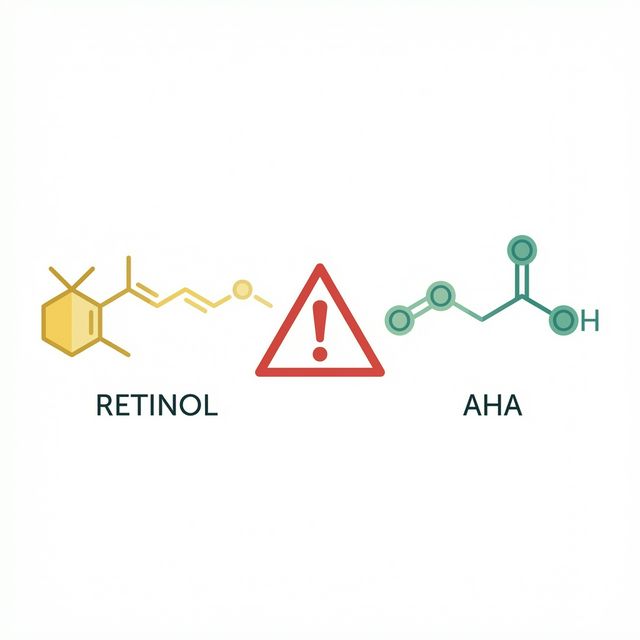 Retinol + AHA skincare conflict